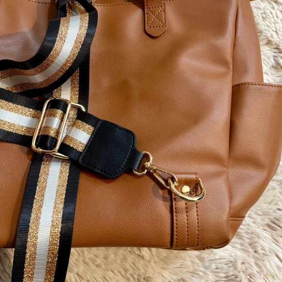 Elkie & Co aberdeen diaper bag tote backpack tan